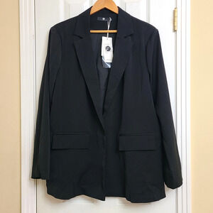NWT Luyaa Black Blazer One Button Jacket Corpcore Office Business Size 2XL